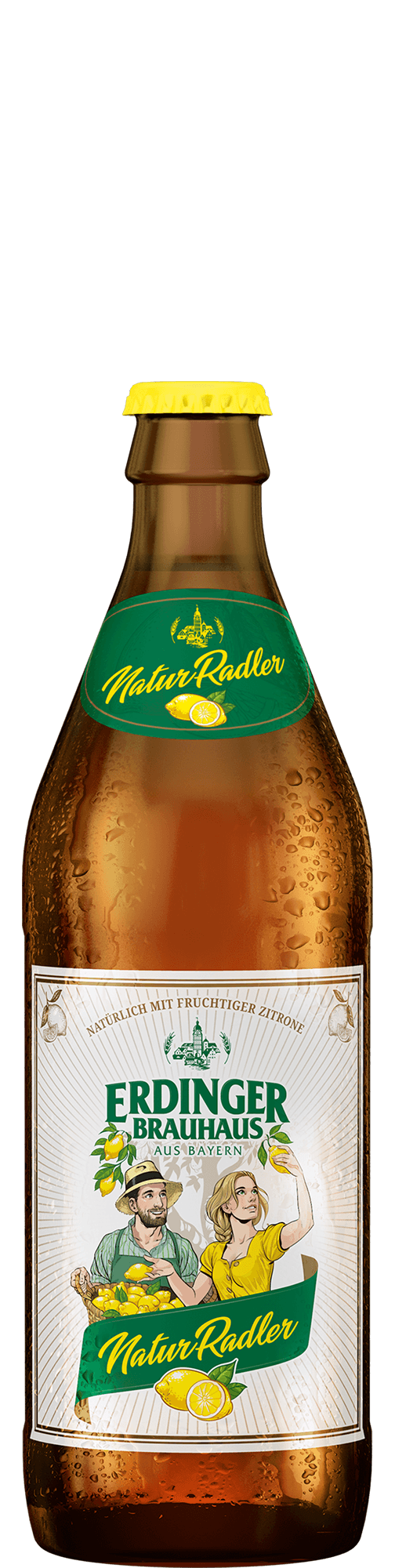 Eine Flasche ERDINGER Brauhaus NaturRadler.