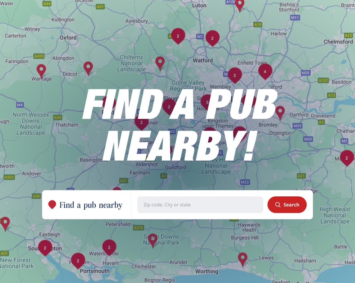Map view of the ERDINGER Beerfinder