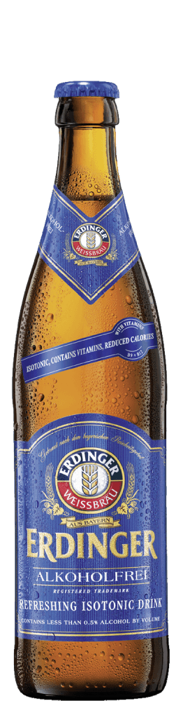 Eine Flasche ERDINGER Alkoholfrei.