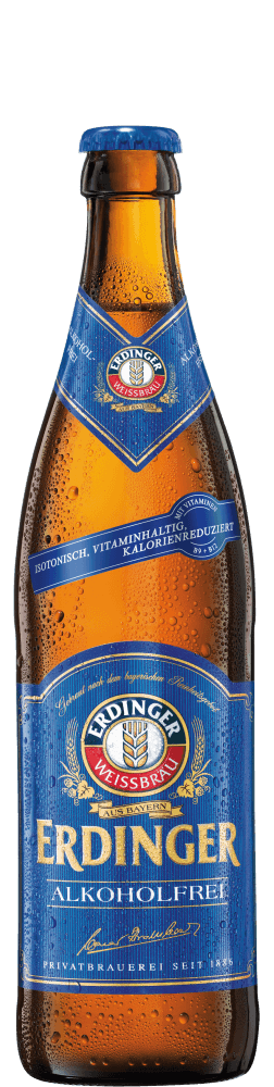 Eine Flasche ERDINGER Alkoholfrei.