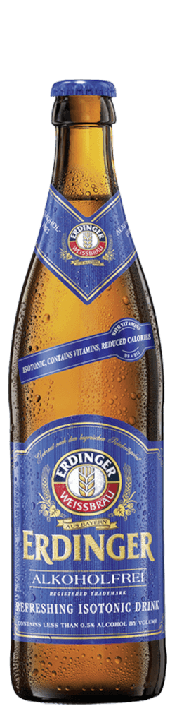 Eine Flasche ERDINGER Alkoholfrei.