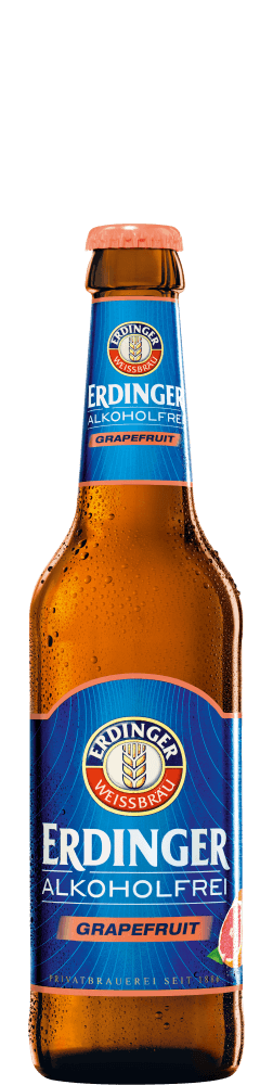 Eine Flasche ERDINGER Alkoholfrei Grapefruit.