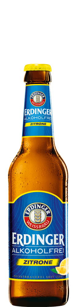 Eine Flasche ERDINGER Alkoholfrei Zitrone.