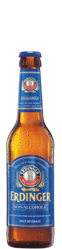Eine Flasche ERDINGER Alkoholfrei.