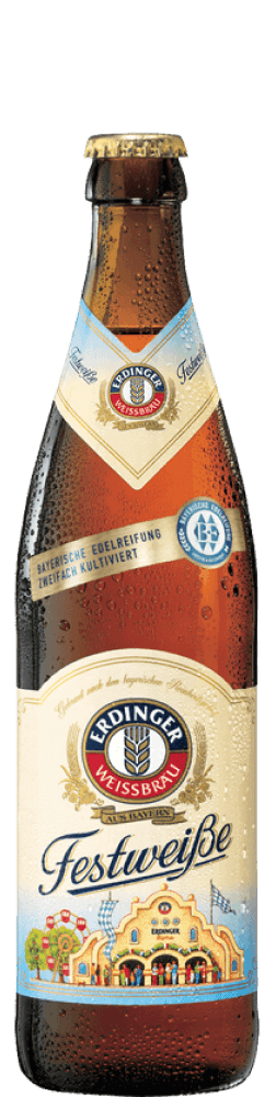 Eine Flasche ERDINGER Festweiße.
