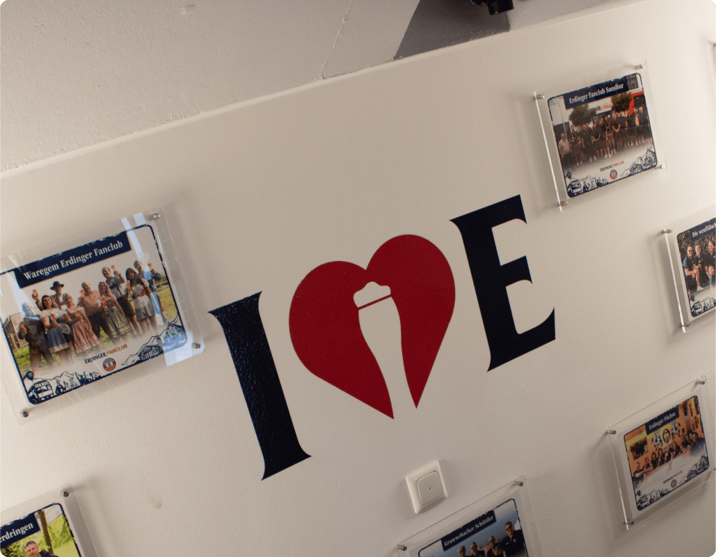 Photos of ERDINGER Stammtisches displayed on the Wall of Fans.